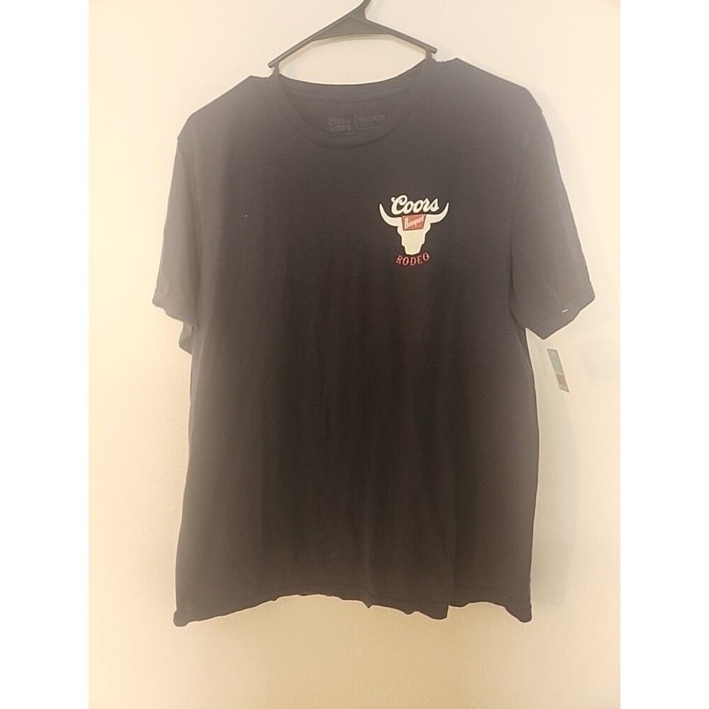 Coors Banquet Shirt Mens Size M Navy Blue Rodeo Graphic Short Sleeve